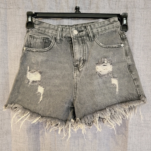 Mishow Design Shorts Mishow Design Black Distressed Jean Shorts